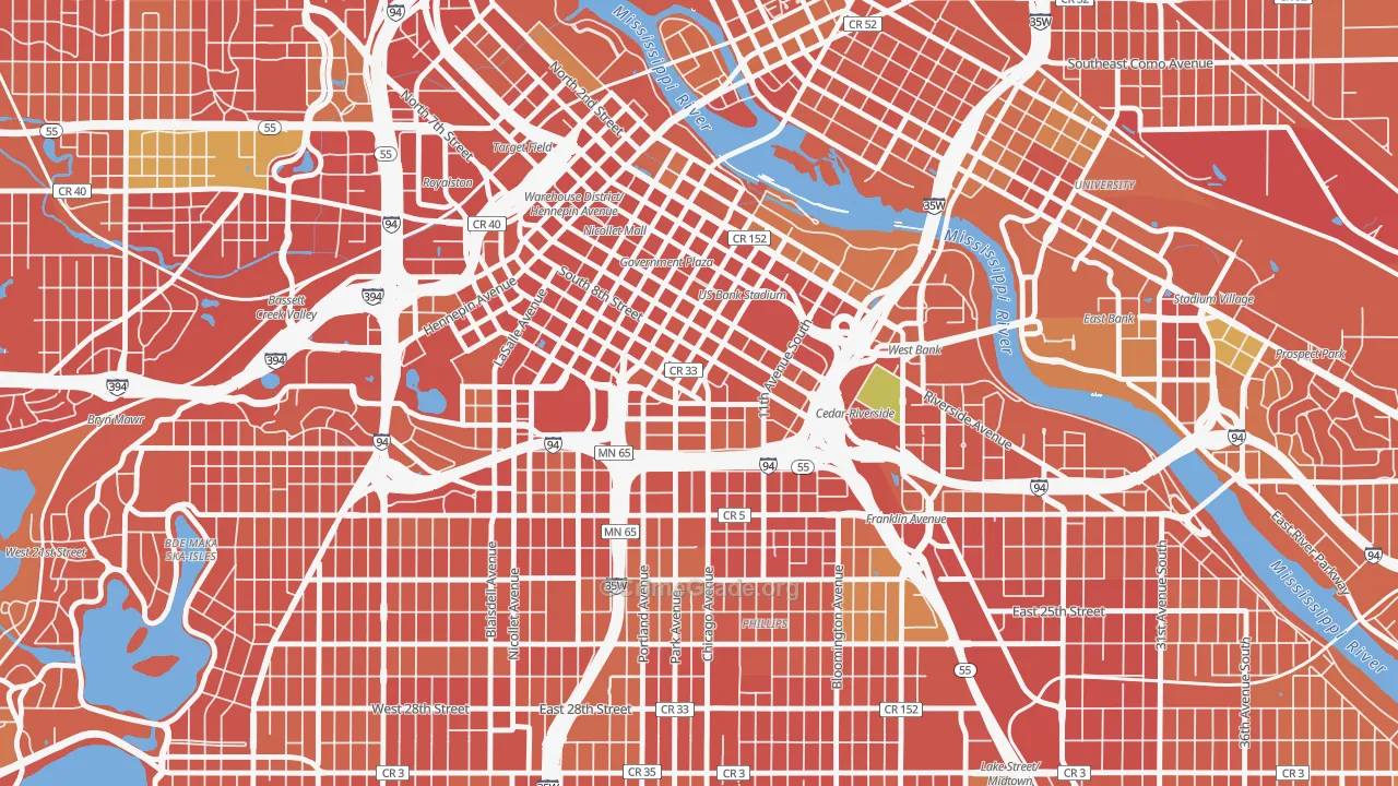 Elliot Park, Minneapolis, MN Map of Burglary Rates