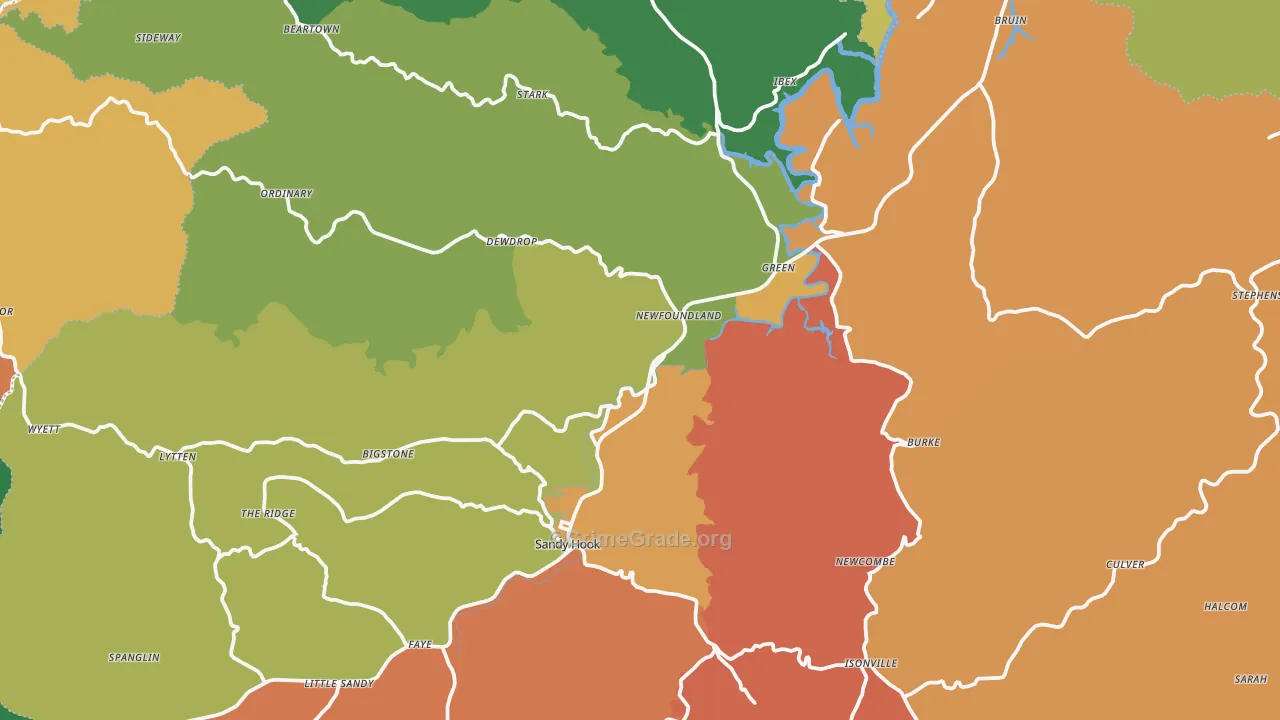 Elliott County, KY Map of Burglary Rates