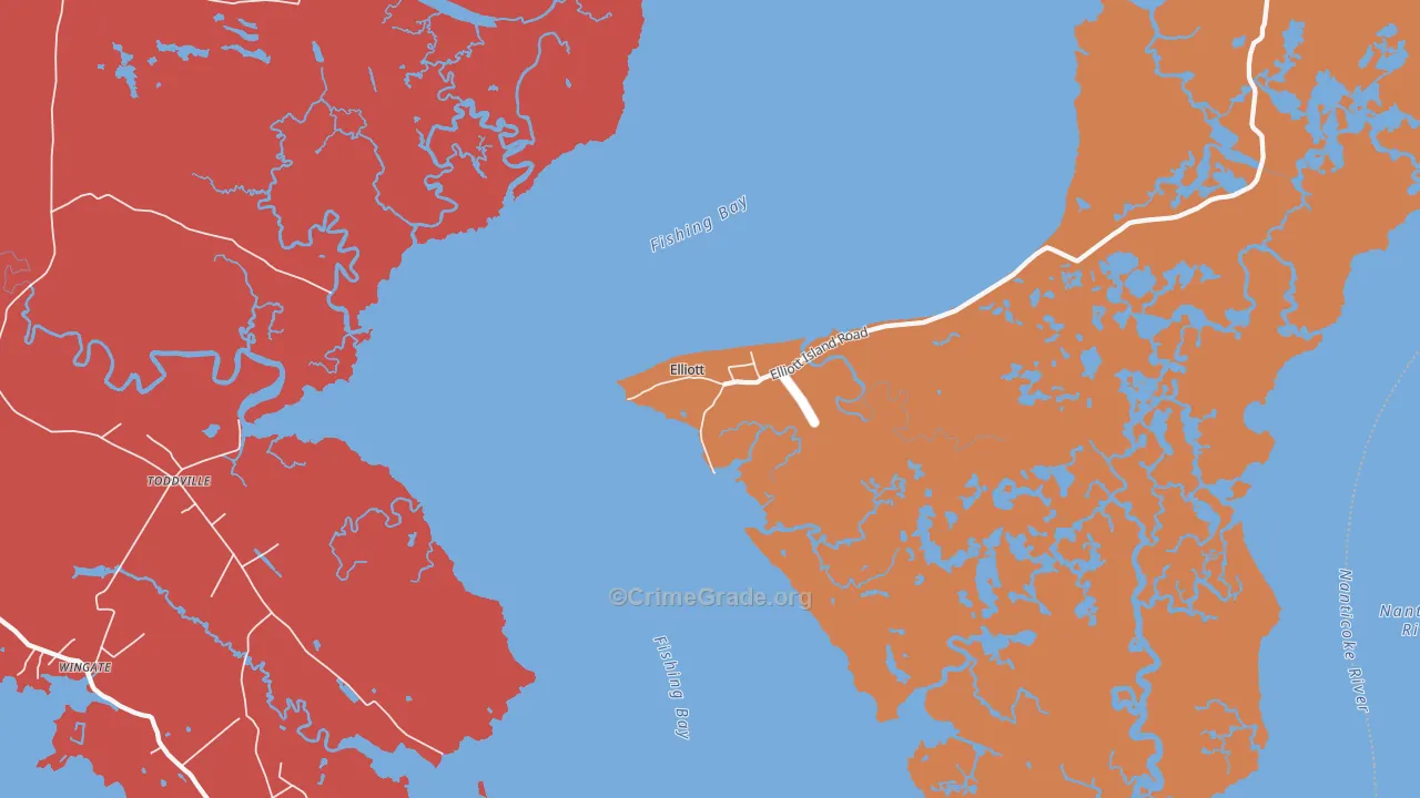 Elliott, MD Map of Burglary Rates