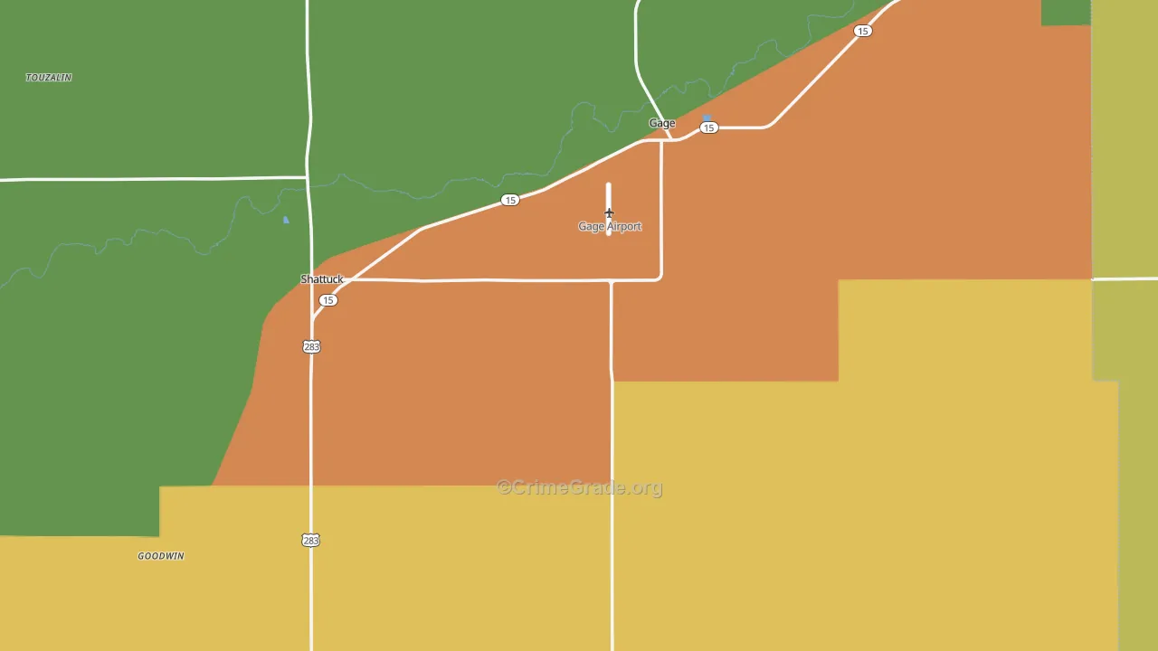 Ellis County, OK Map of Burglary Rates