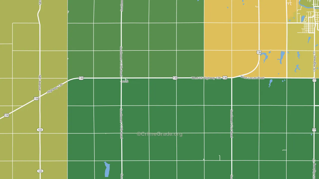 Ellis, NE Map of Burglary Rates
