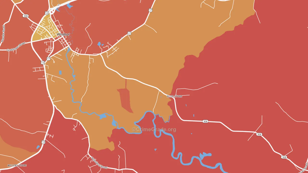 Ellis Store, NC Map of Burglary Rates