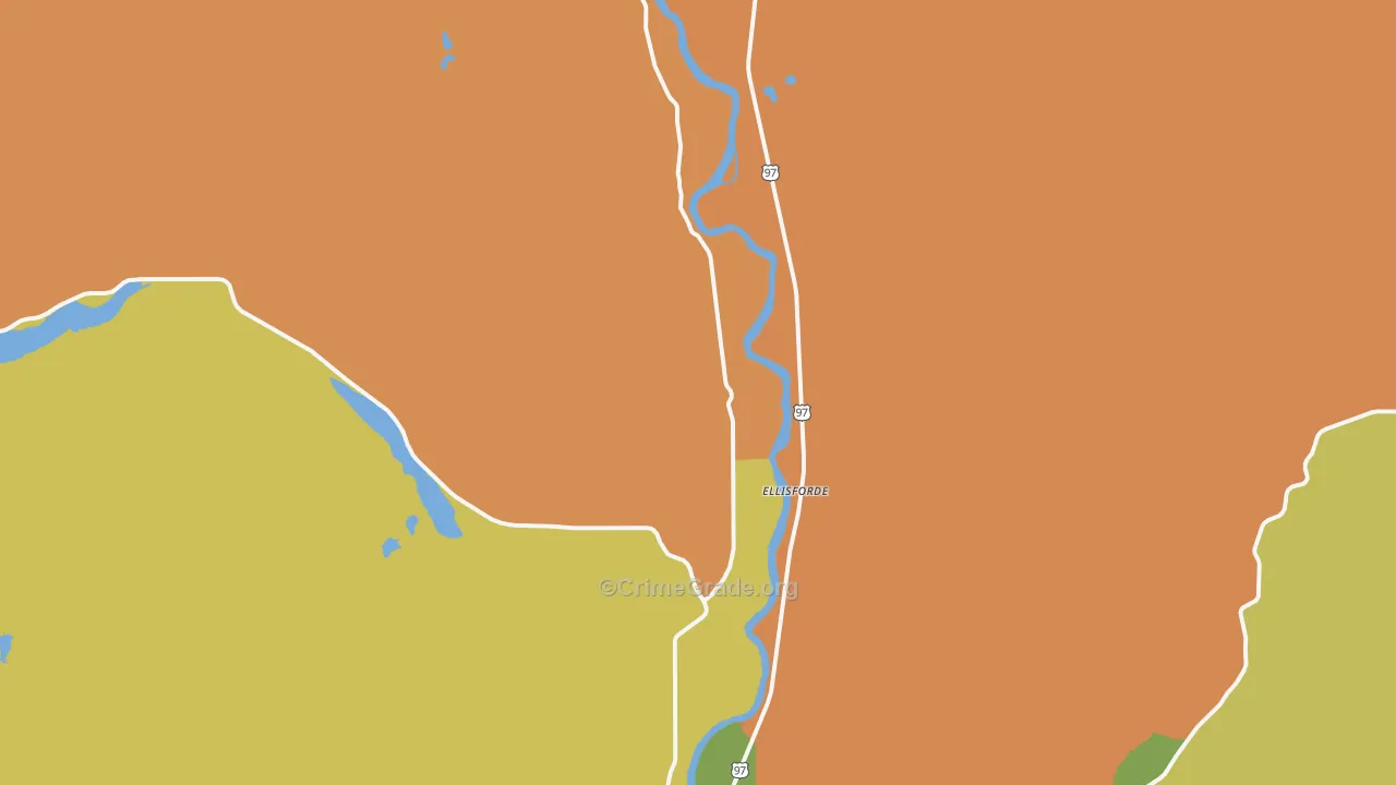 Ellisforde, WA Map of Burglary Rates