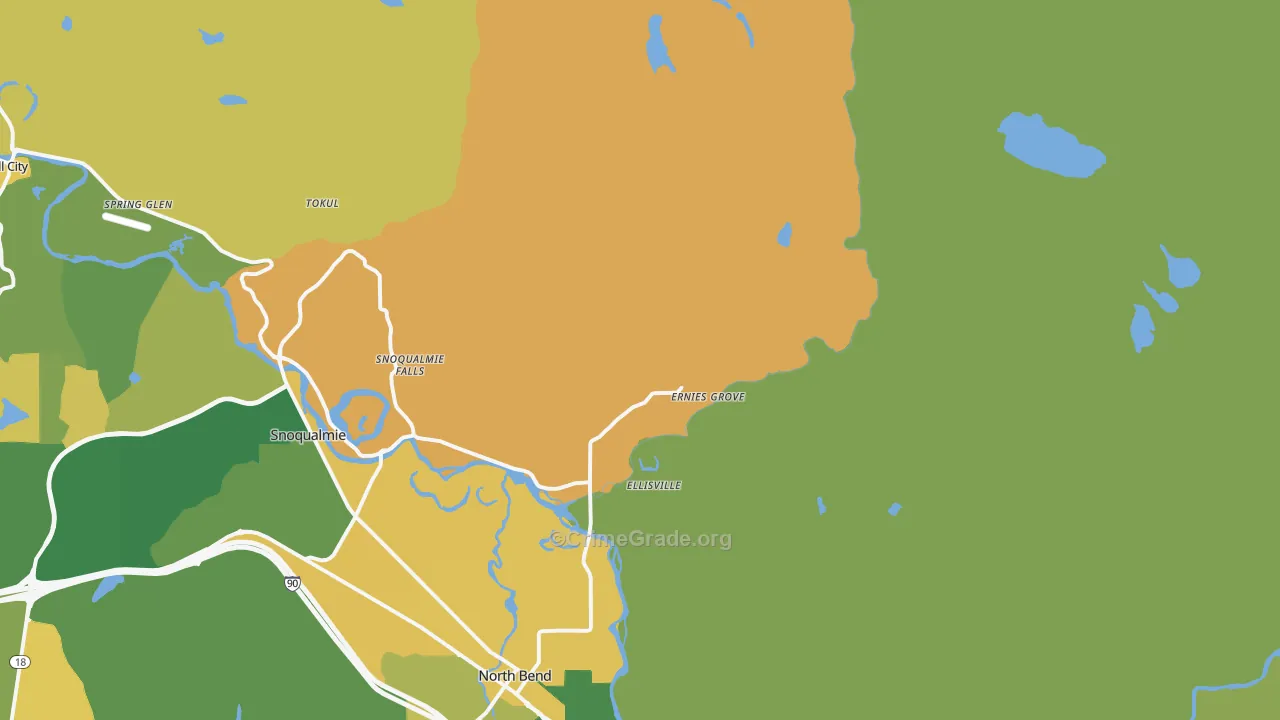 Ellisville, WA Map of Burglary Rates