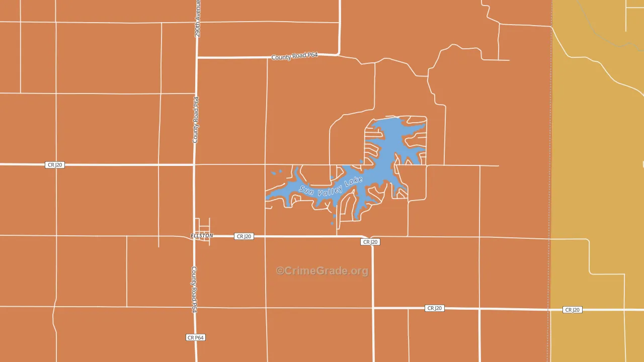 Ellston, IA Map of Burglary Rates
