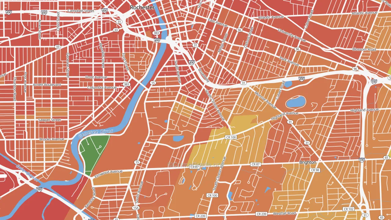 Ellwanger-Barry, Rochester, NY Map of Burglary Rates