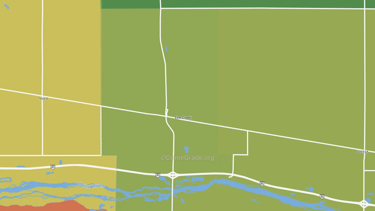 Elm Creek, NE Map of Burglary Rates