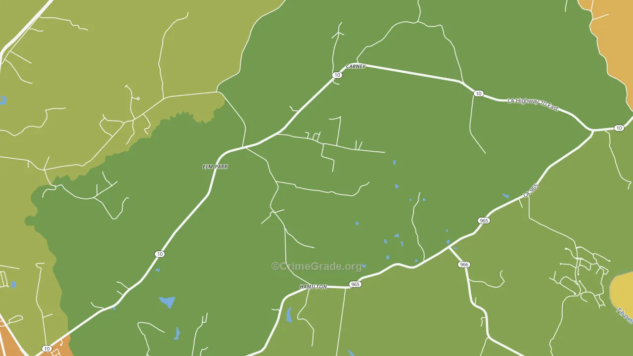 Elm Park, LA Map of Burglary Rates