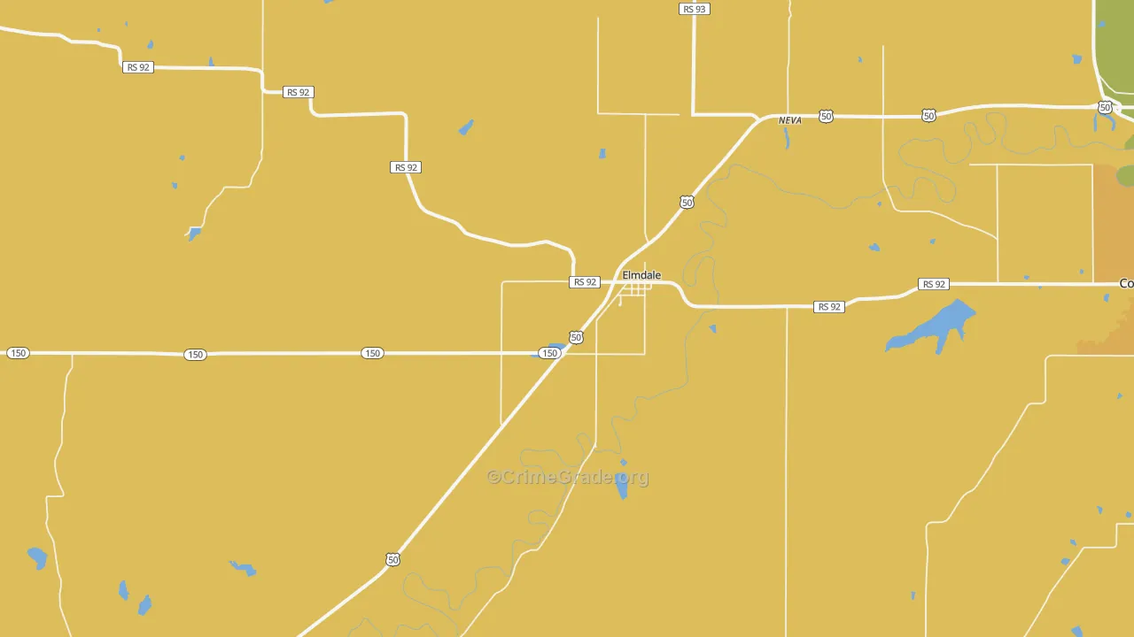 Elmdale, KS Map of Burglary Rates