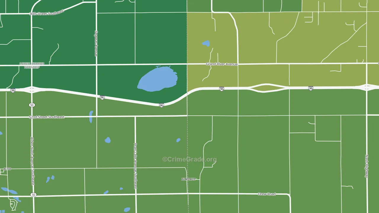 Elmdale, MI Map of Burglary Rates