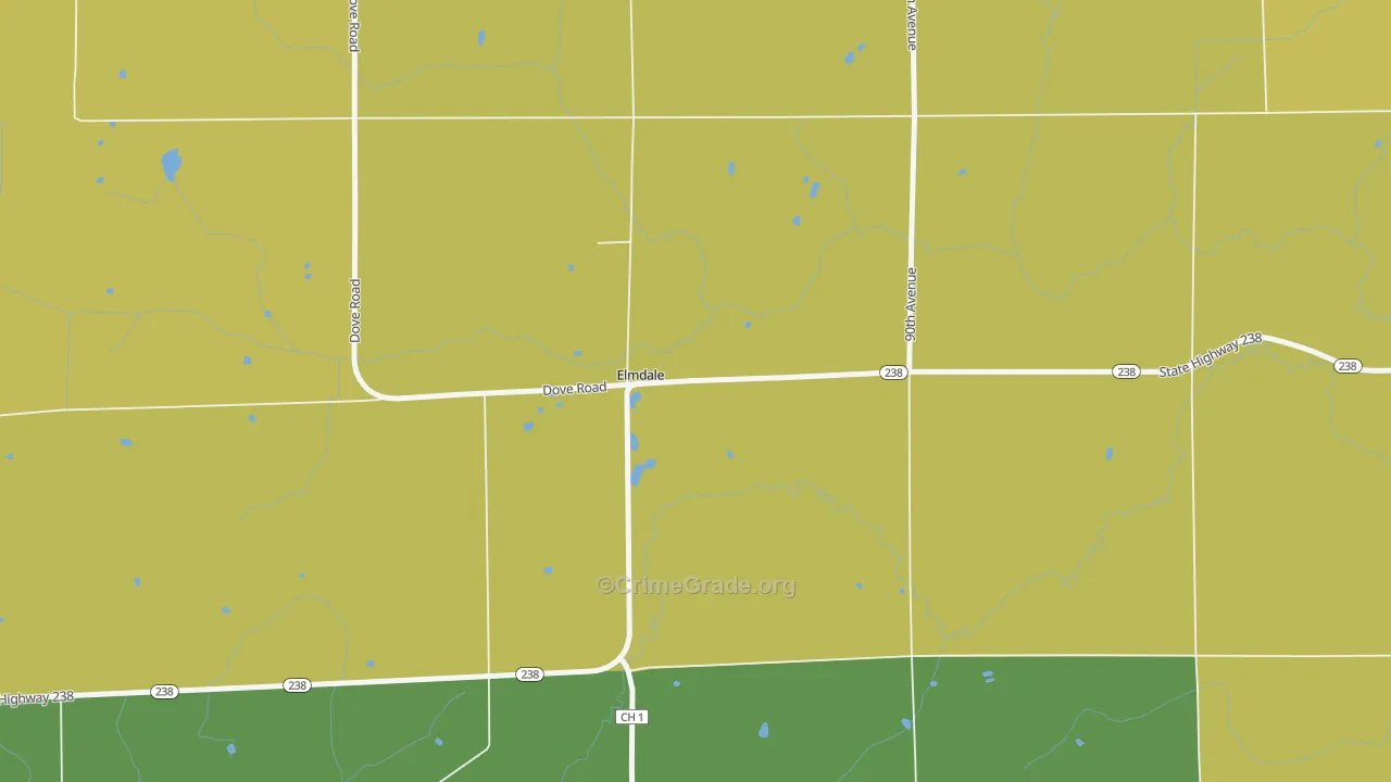 Elmdale, MN Map of Burglary Rates