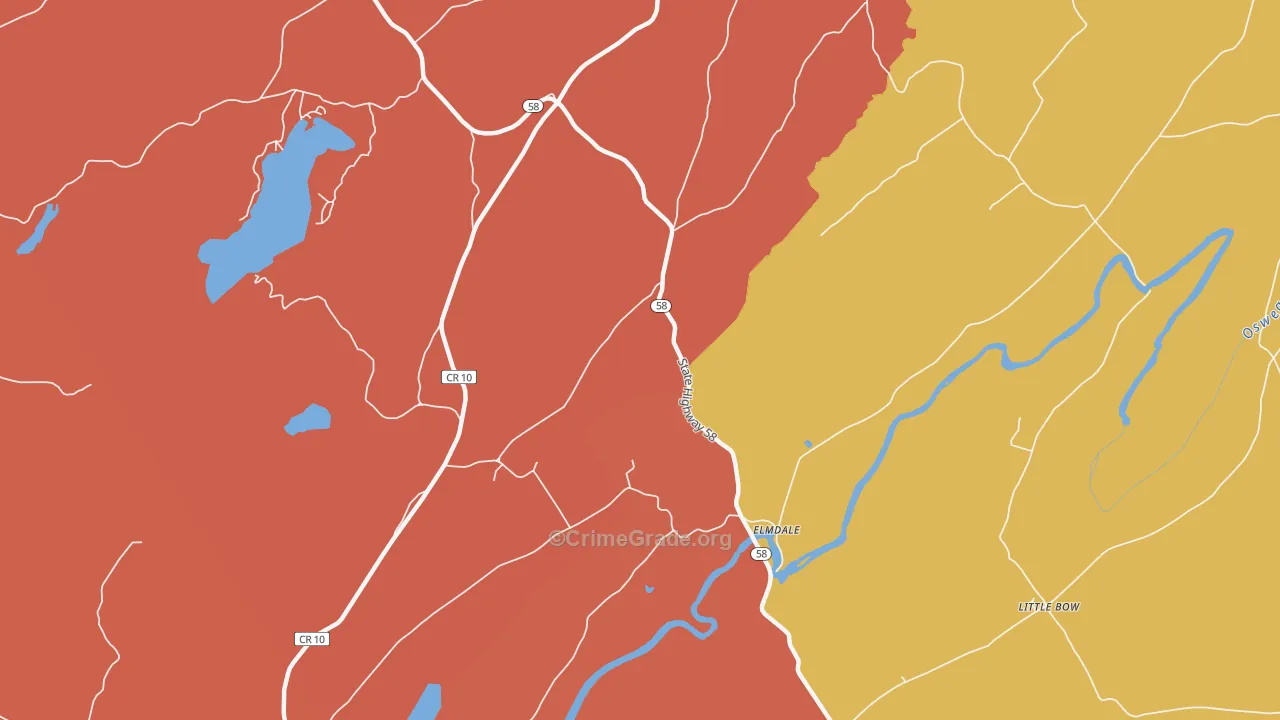 Elmdale, NY Map of Burglary Rates