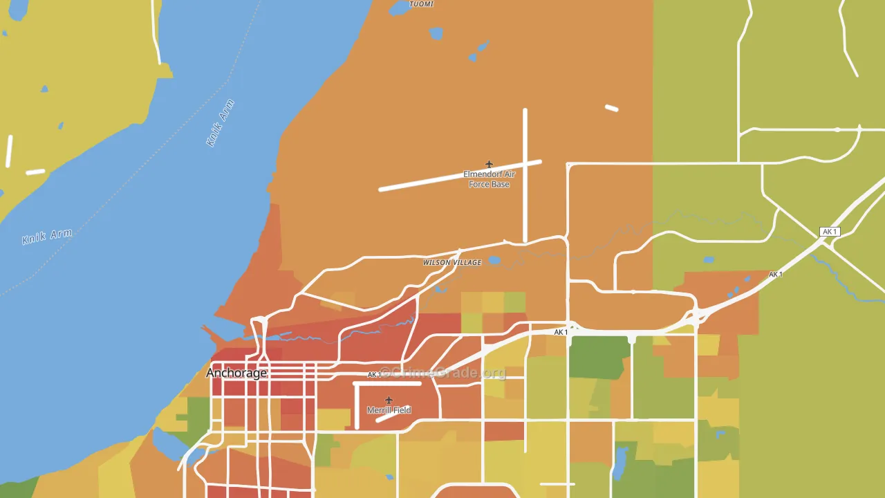 Elmendorf Afb, AK Map of Burglary Rates