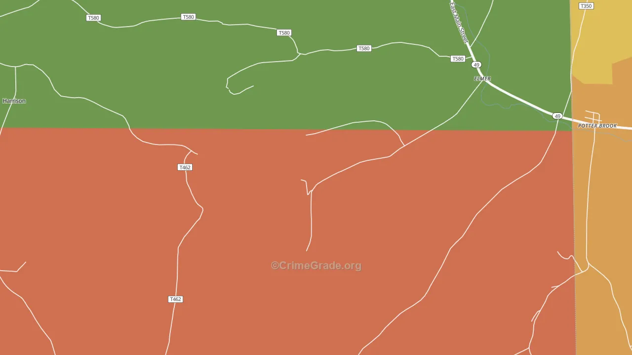 Elmer, PA Map of Burglary Rates