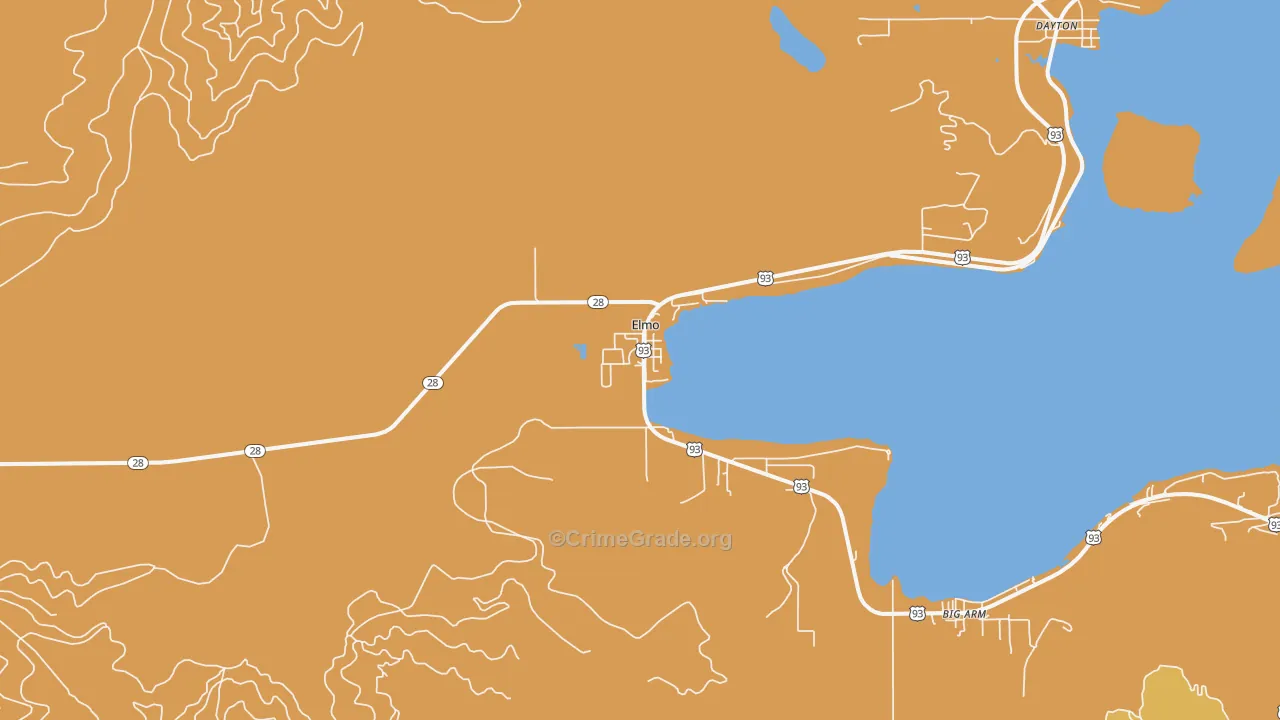 Elmo, MT Map of Burglary Rates