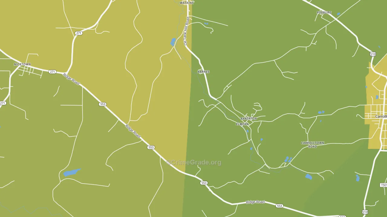 Elmora, PA Map of Burglary Rates