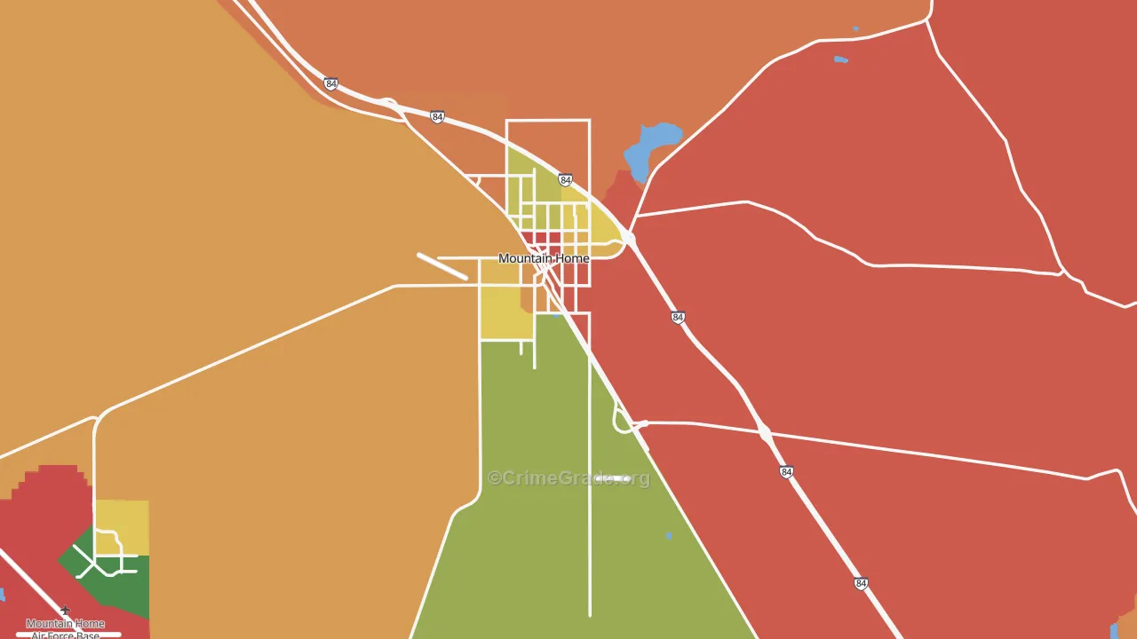 Elmore County, ID Map of Burglary Rates