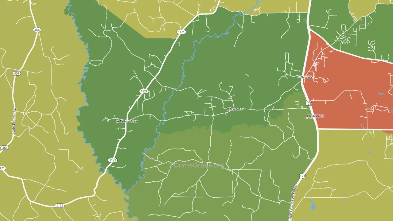 Elmwood, LA Map of Burglary Rates