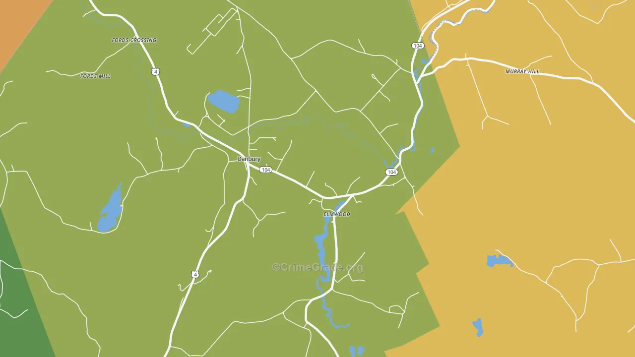 Elmwood, NH Map of Burglary Rates