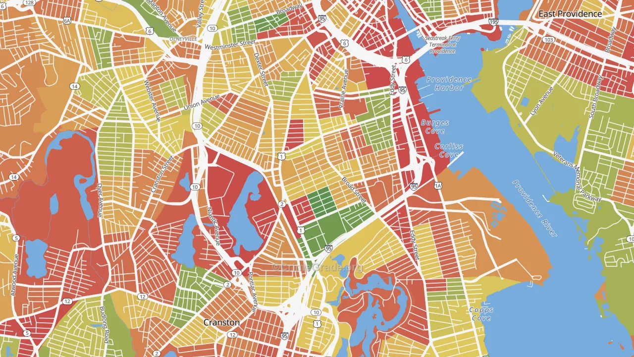 Elmwood, Providence, RI Map of Burglary Rates
