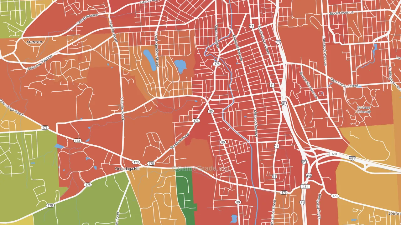 Elmwood, Syracuse, NY Map of Burglary Rates