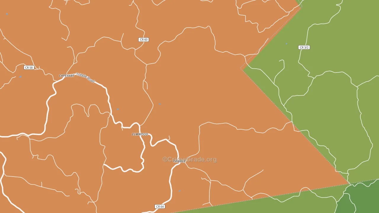 Elmwood, WV Map of Burglary Rates