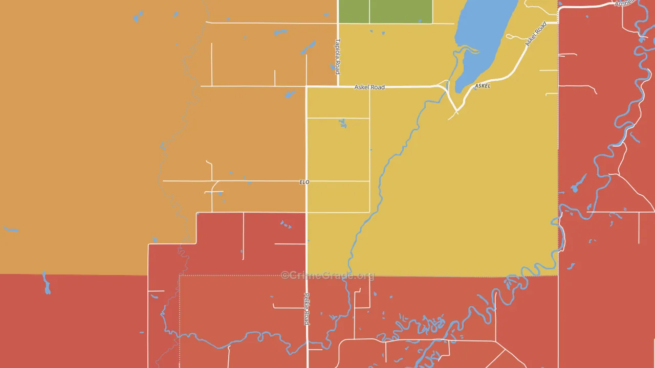 Elo, MI Map of Burglary Rates