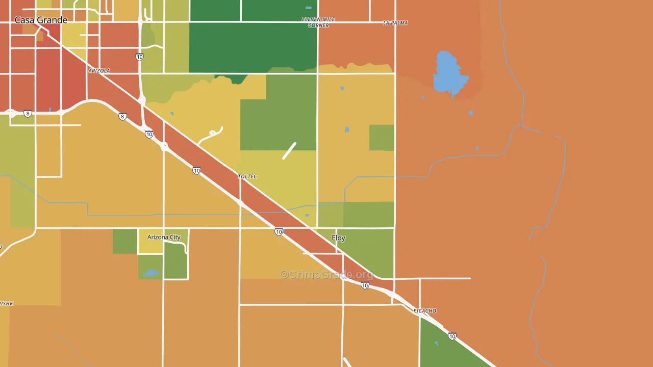 Eloy, AZ Map of Burglary Rates