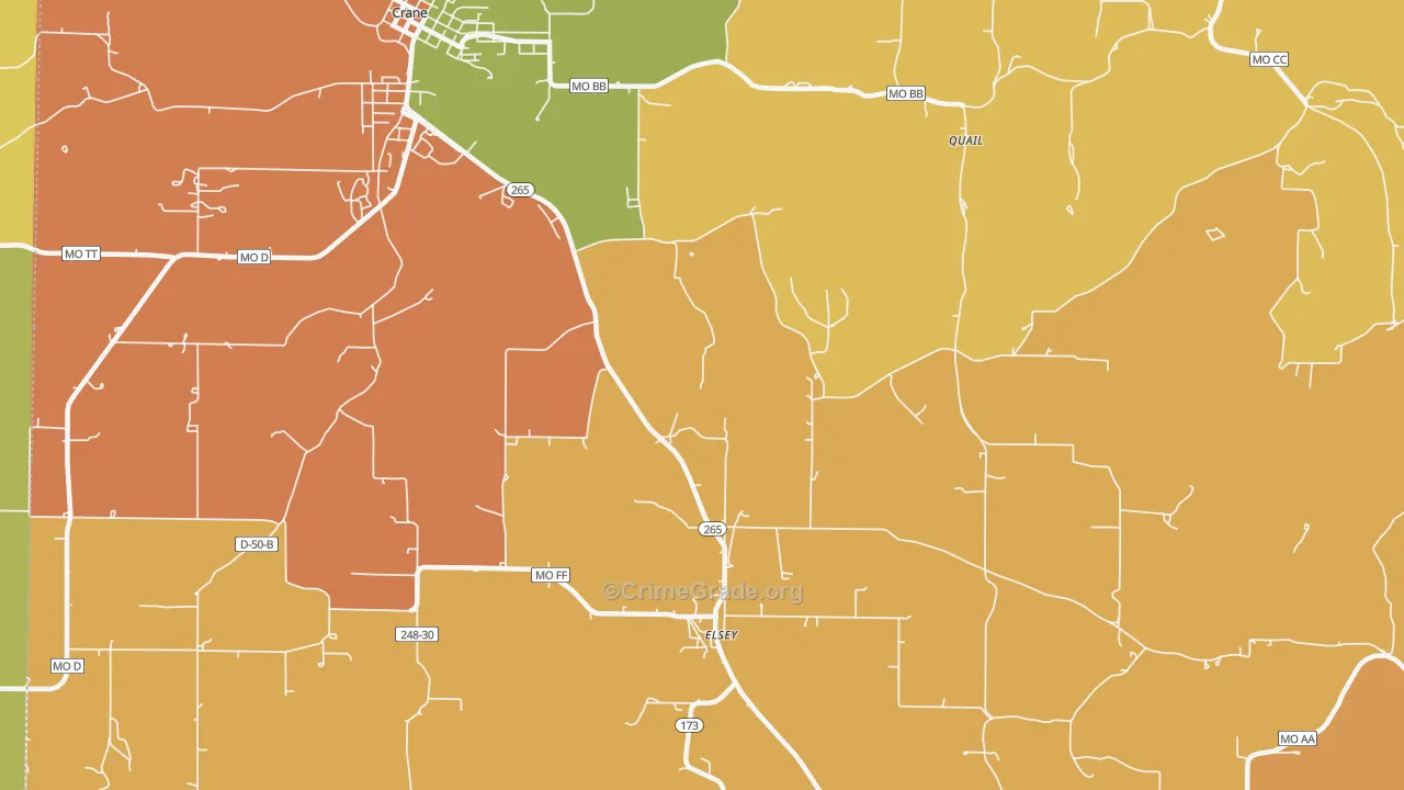 Elsey, MO Map of Burglary Rates