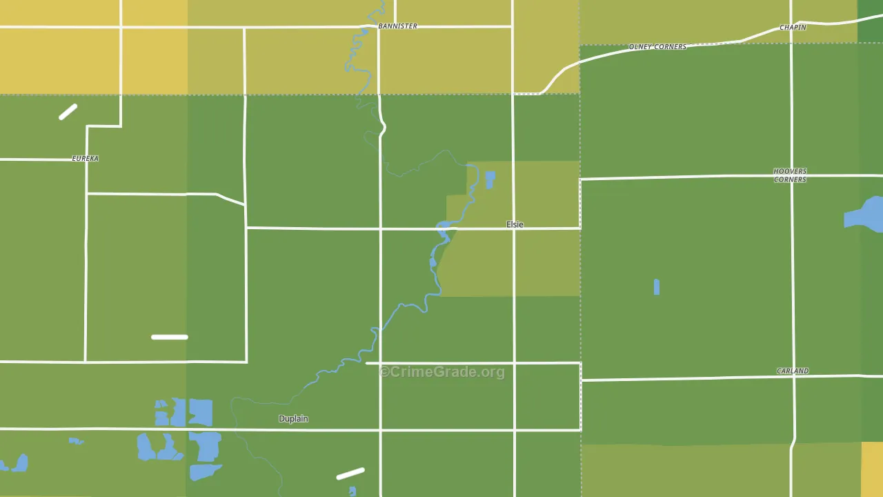 Elsie, MI Map of Burglary Rates