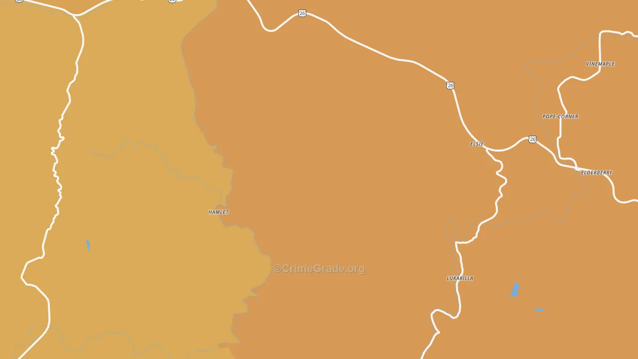 Elsie, OR Map of Burglary Rates