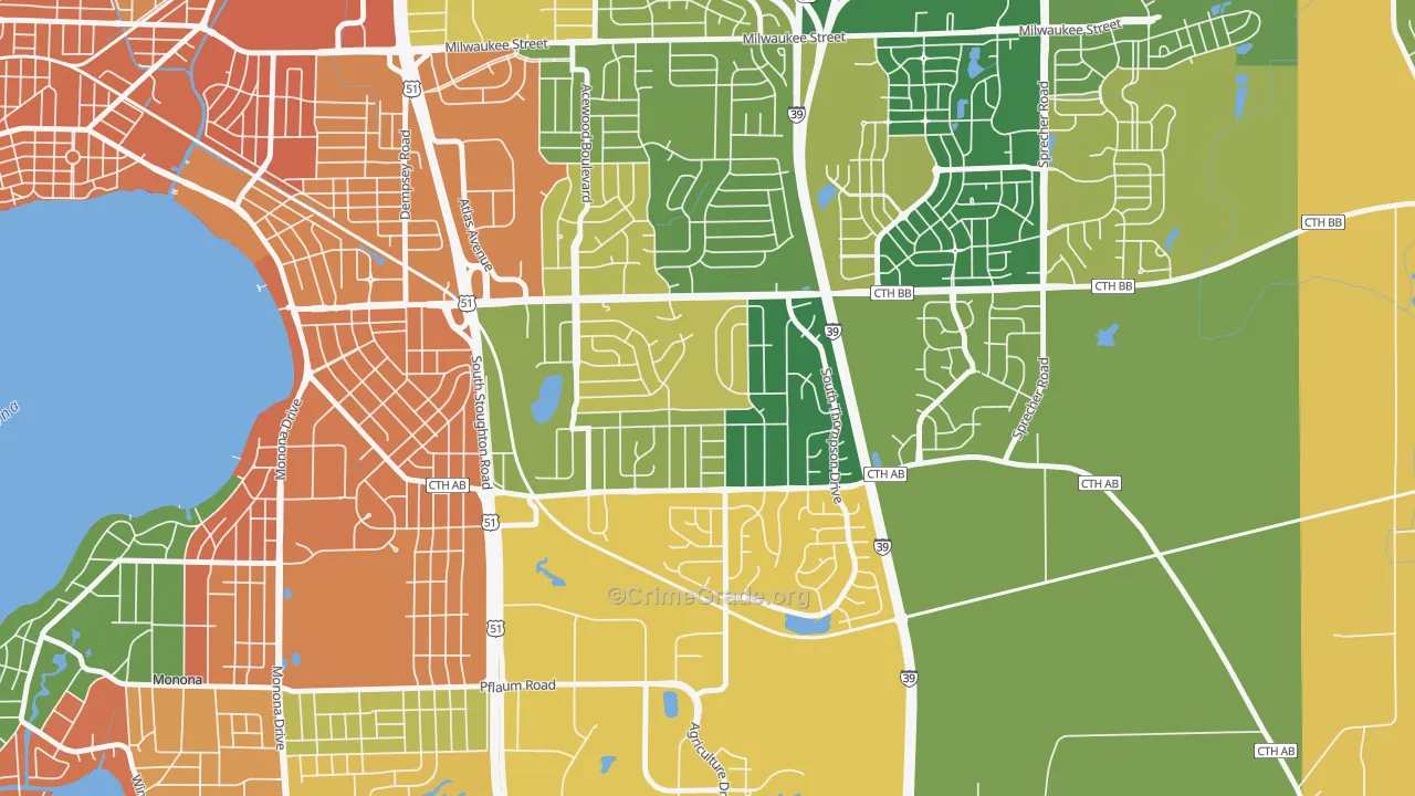 Elvehjem, Madison, WI Map of Burglary Rates