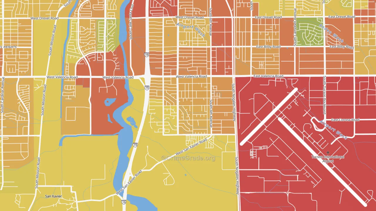 Elvira, Summit, AZ Map of Burglary Rates