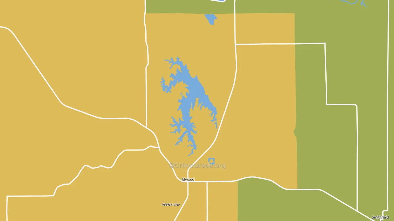Elwood, NE Map of Burglary Rates