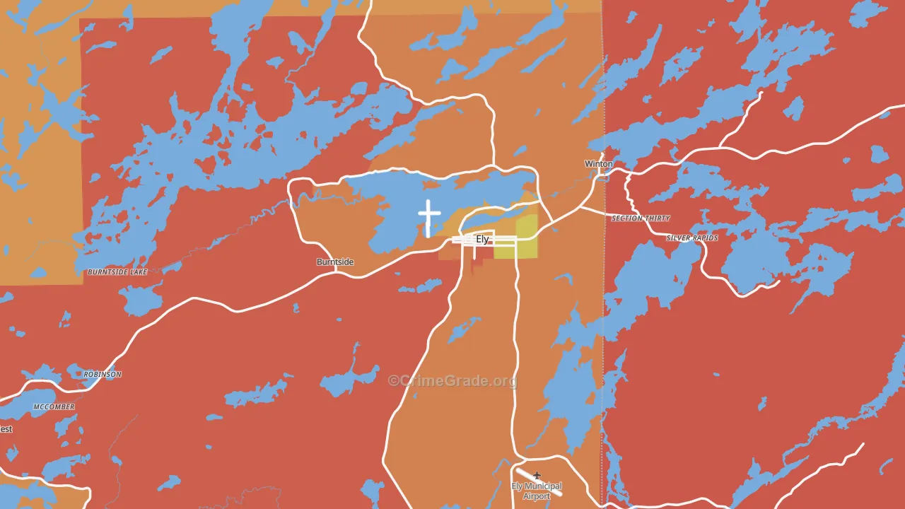 Ely, MN Map of Burglary Rates