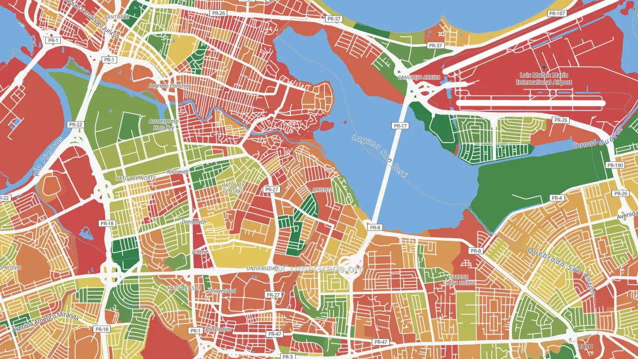 Embalse San Jose, San Juan, PR Map of Burglary Rates