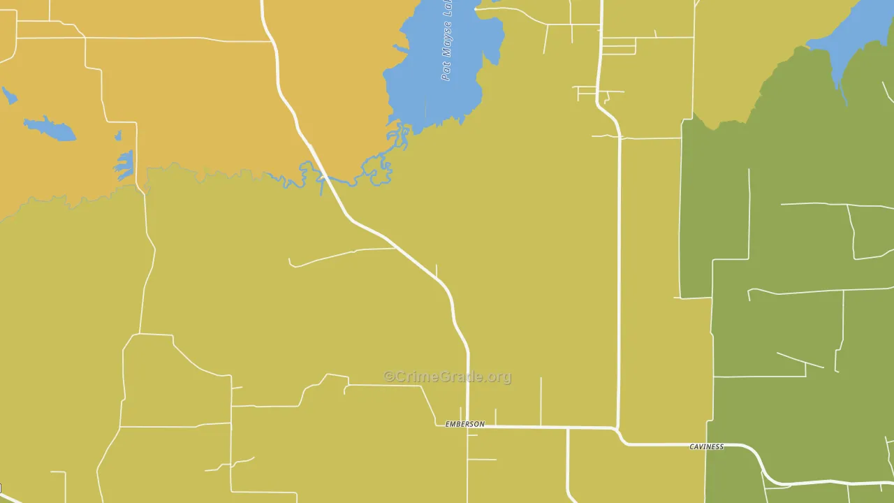 Emberson, TX Map of Burglary Rates