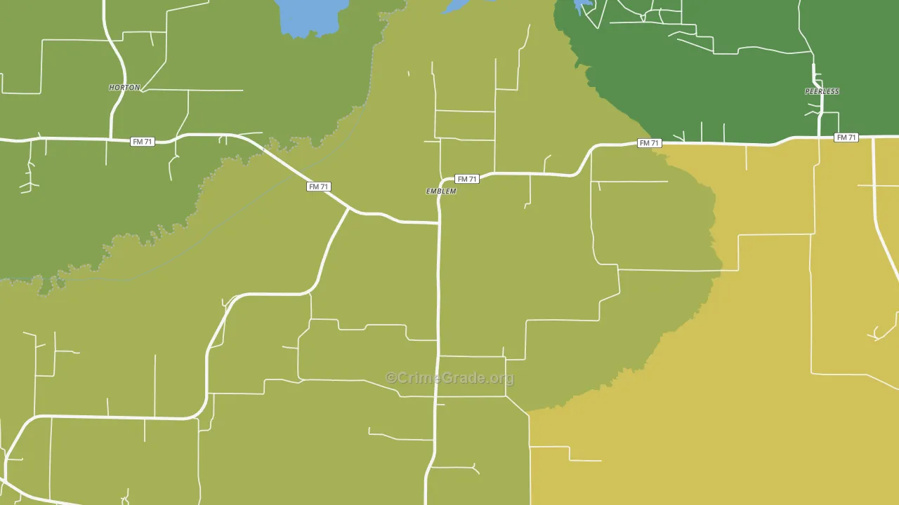 Emblem, TX Map of Burglary Rates