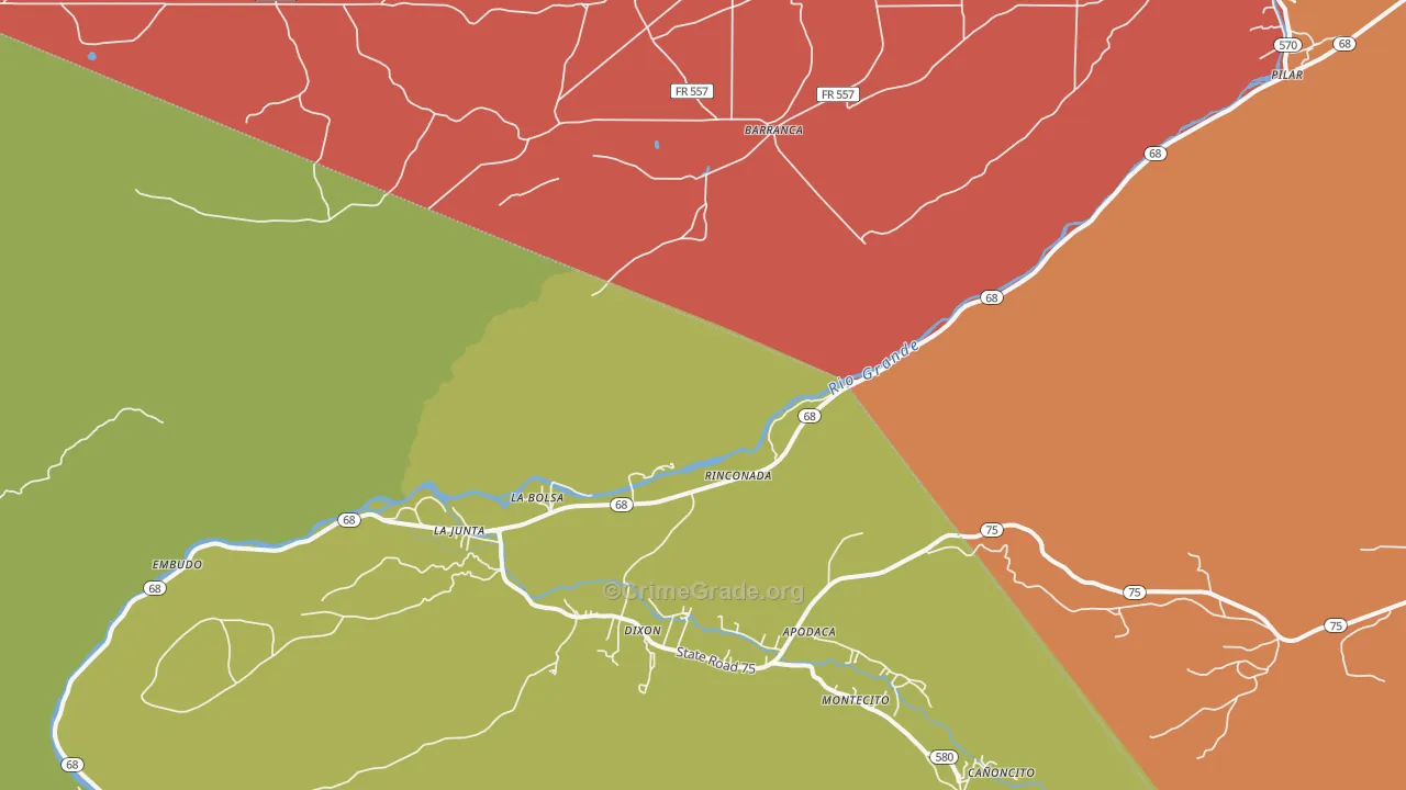 Embudo, NM Map of Burglary Rates