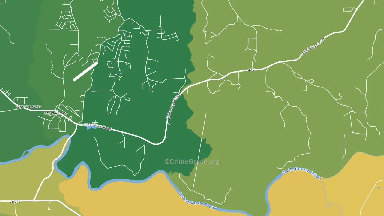 Emerald Mountain, AL Map of Burglary Rates