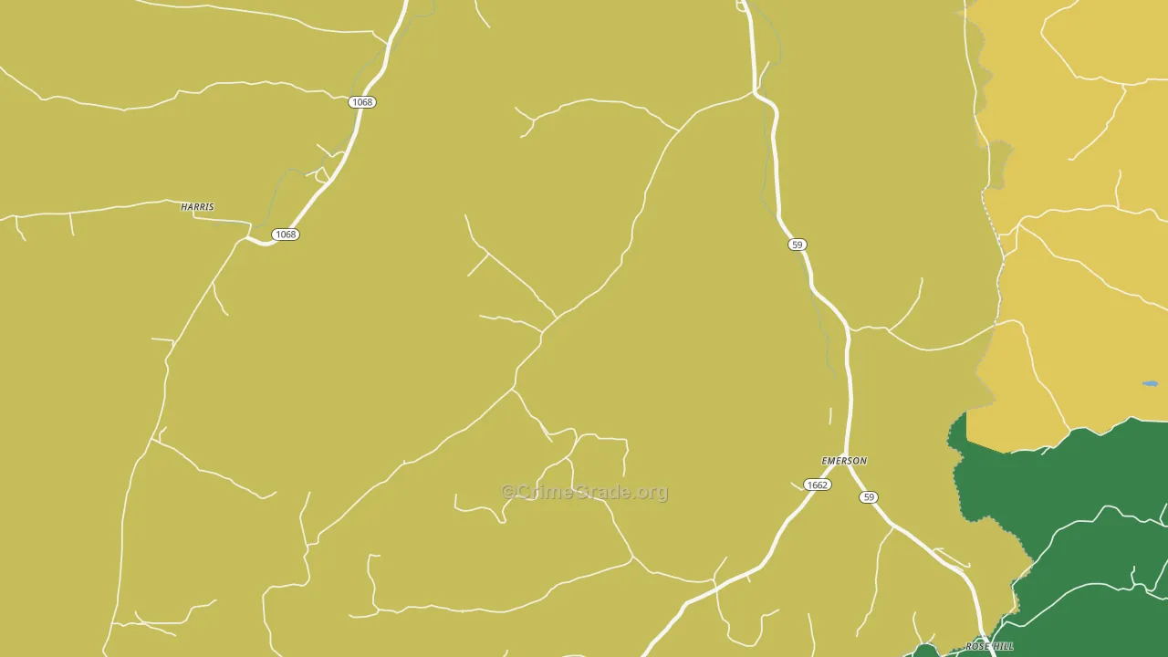 Emerson, KY Map of Burglary Rates