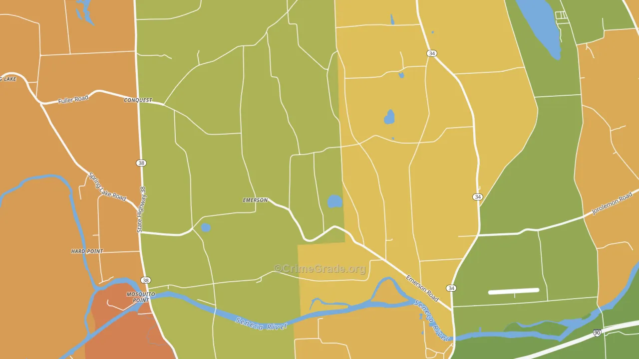 Emerson, NY Map of Burglary Rates