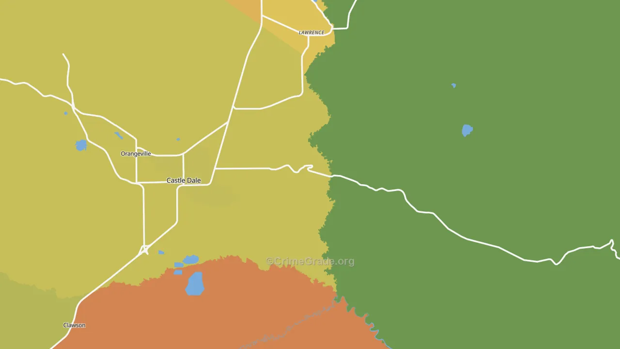 Emery County, UT Map of Burglary Rates