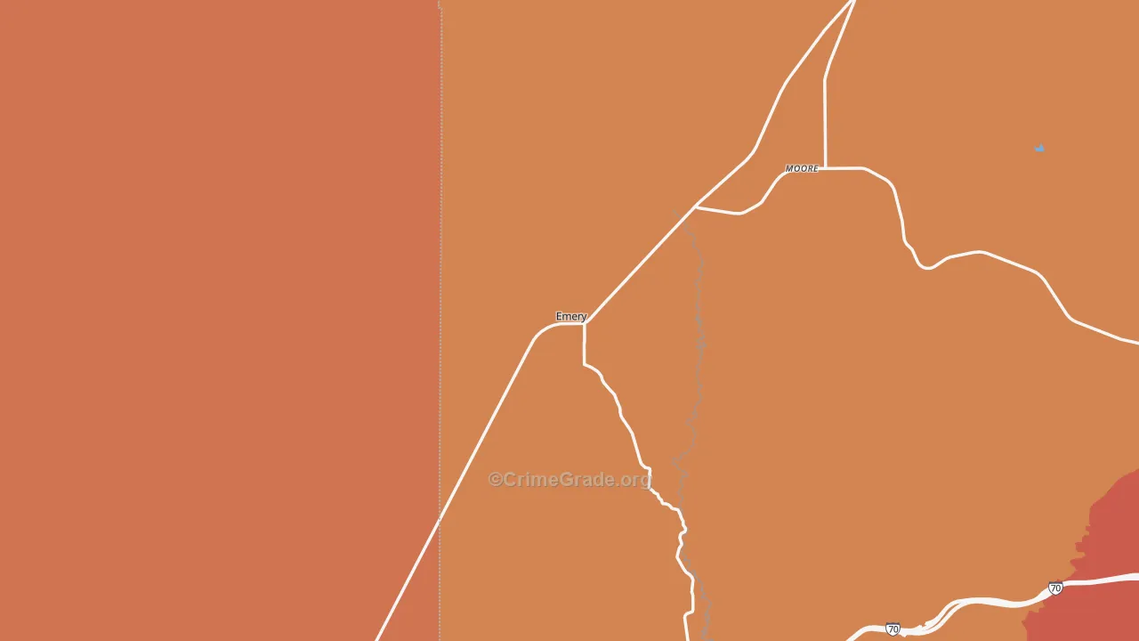 Emery, UT Map of Burglary Rates