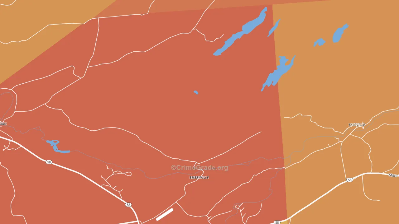 Emeryville, NY Map of Burglary Rates
