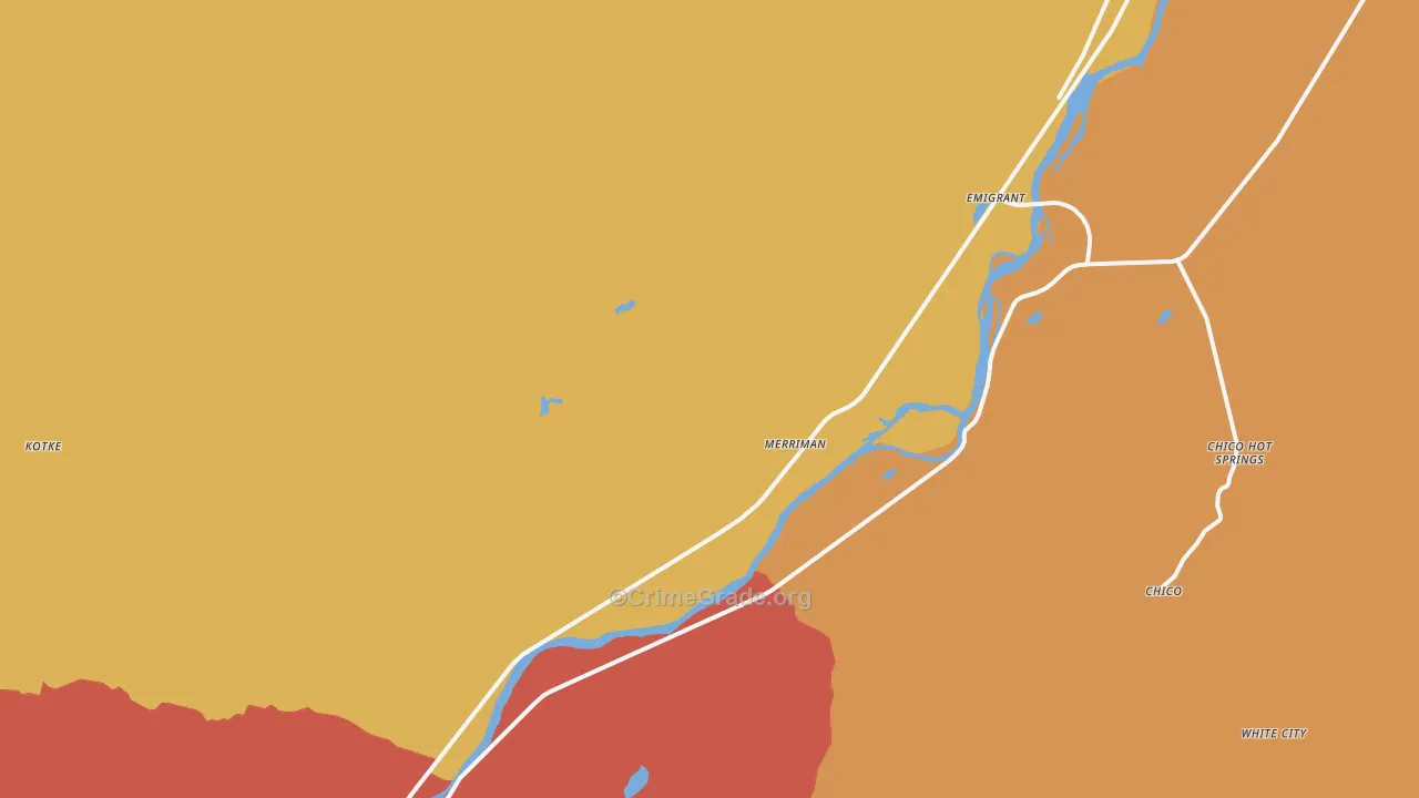 Emigrant, MT Map of Burglary Rates