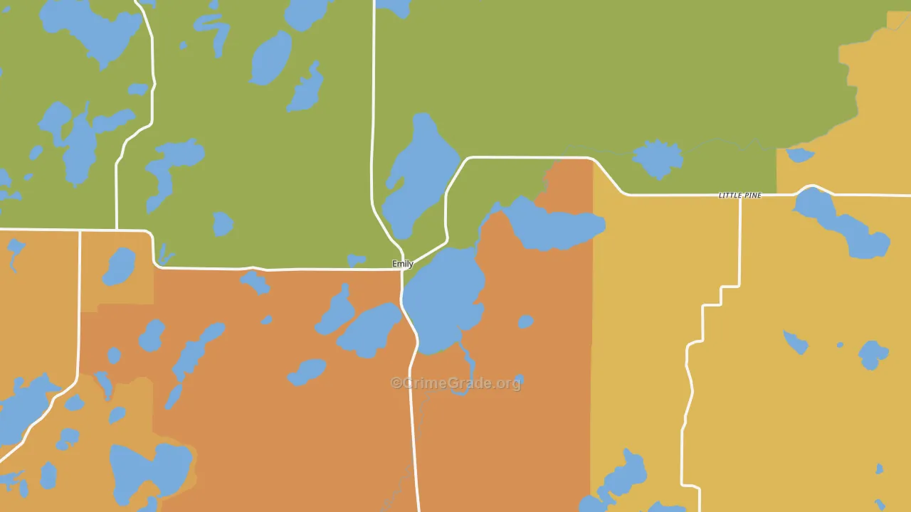 Emily, MN Map of Burglary Rates