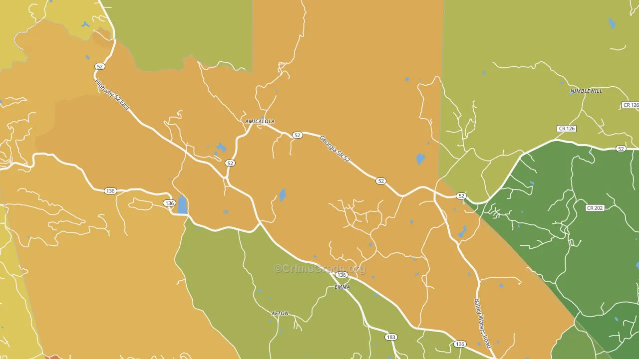Emma, GA Map of Burglary Rates