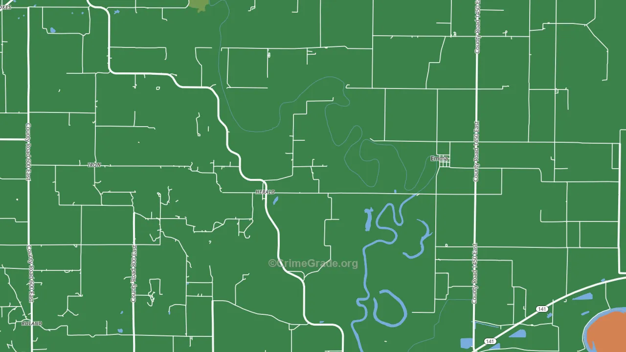 Emma, IL Map of Burglary Rates
