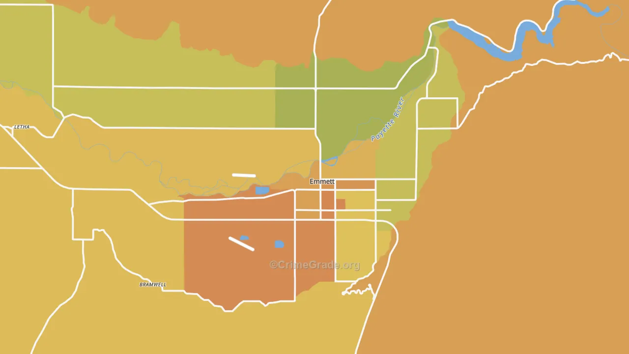 Emmett, ID Map of Burglary Rates